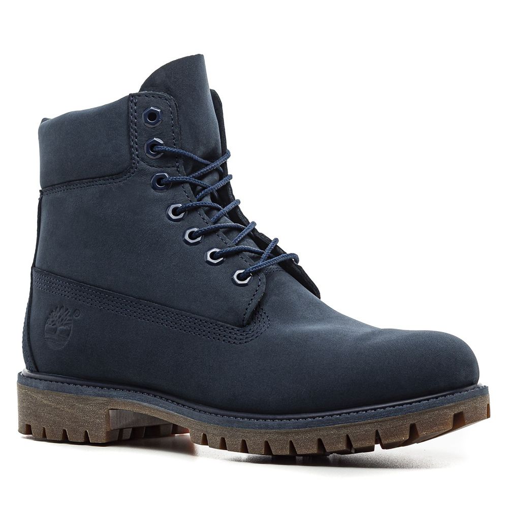 Timberland Μποτες Χιονιού Ανδρικα Σκουρο Μπλε - 6-Inch Premium Waterproof - Greece 4267918-BA